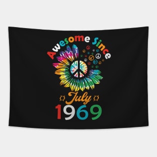 Funny Birthday Quote, Awesome Since July 1969, Retro Birthday Tapestry