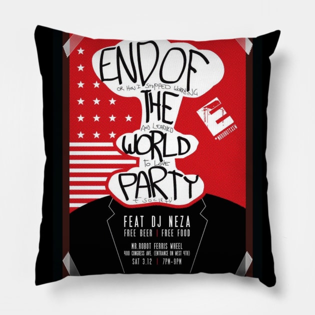 End of the world party Pillow by Shiron