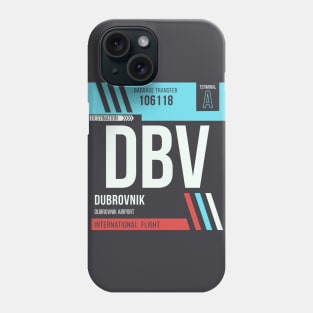 Dubrovnik (DBV) Airport Code Baggage Tag Phone Case