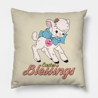 Easter Blessings - Cute Easter lamb Pillow