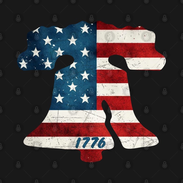 Philadelphia Liberty Bell American Flag Grunge 1776 Stars and Stripes Philly Fan Favorite by TeeCreations