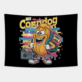 80s Gamer Corndog Retro Tapestry