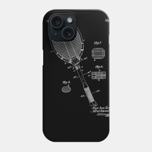 tennis badminton racket Vintage Patent Drawing Phone Case