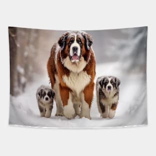 Saint Bernard Pet Dog Animal Family Tapestry