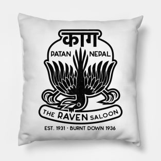 The Raven Saloon (black version) Pillow