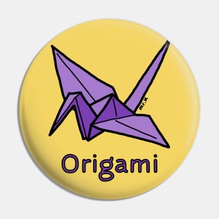 Origami Crane Japanese design in color Pin