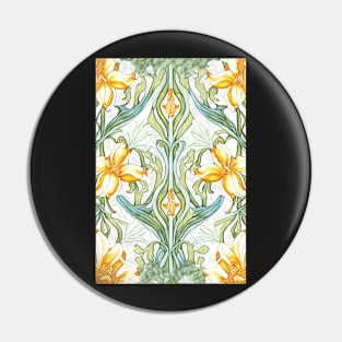 Floral Garden Botanical Print with Yellow flowers Pin