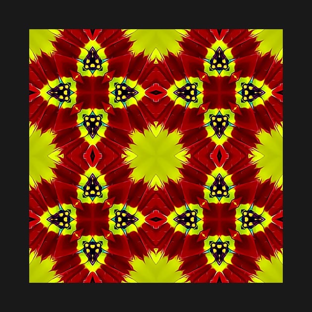 Red Yellow Chysanthemum Pattern Number 5 by BubbleMench