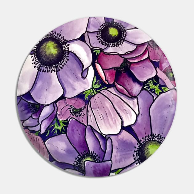 Purple Petals Pin by Kirsty Topps