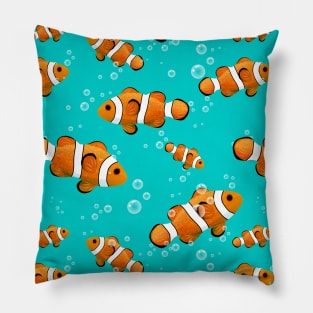 Tropical Clownfish & Bubbles Pattern Pillow