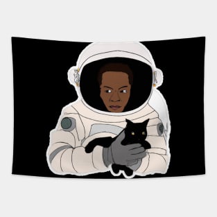 Astronaut Holding Cat Tapestry