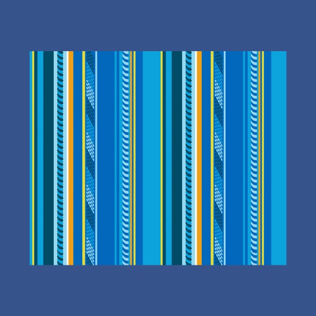 Blue Funky Stripes by Carolina Díaz