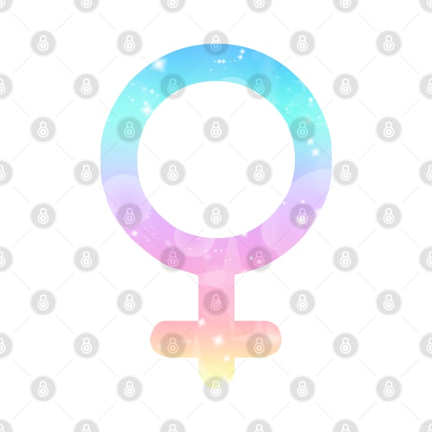 Venus Planet Symbol in Magical Unicorn Colors by bumblefuzzies