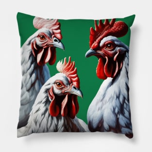 Three French Hens Faith Hope Charity Cut Out v1 Pillow