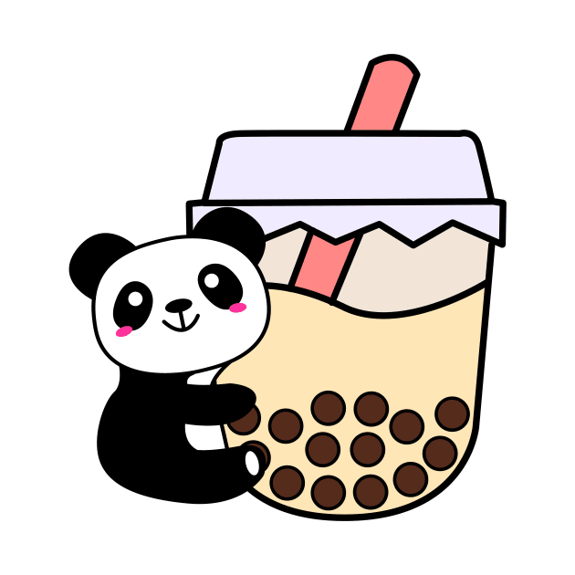 Baby Panda Hugs Bubble Tea Kawaii Cream Boba Tea by 4U2NV-LDN