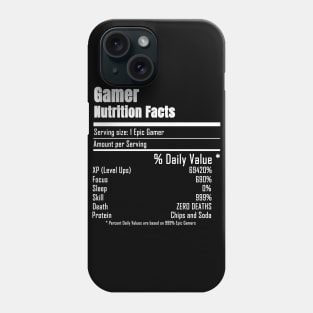 gamer nutrition facts Phone Case