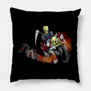 Grim Reaper in a Big Daddy Hot Rod Pillow