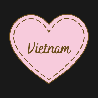 I Love Vietnam Simple Heart Design T-Shirt