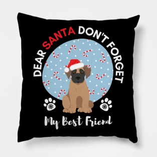 Merry Christmas Santa Dont Forget My Best Friend Dog Great Dane Puppy Pillow