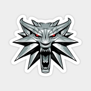 White Wolf Head Magnet