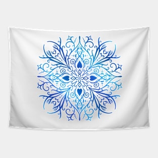 Blue Four Sided Mandala Tapestry