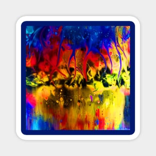 Reflections of Another World Abstract Painting in Primary Colors Magnet