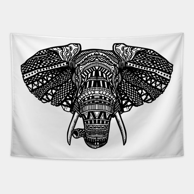 Elephant mandala spiritual design Tapestry by Midoart