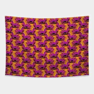 Golden Axolotl Halloween Pattern Tapestry