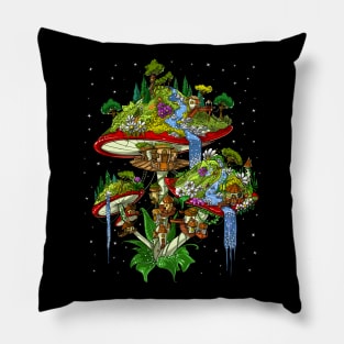 Magic Mushrooms Island Pillow