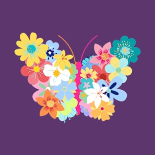 Flowers Butterfly T-Shirt