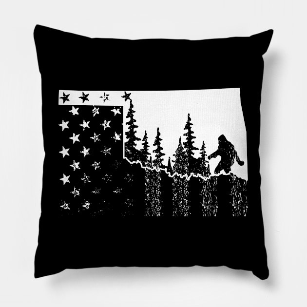 Oklahoma Bigfoot Gift Pillow by Tesszero