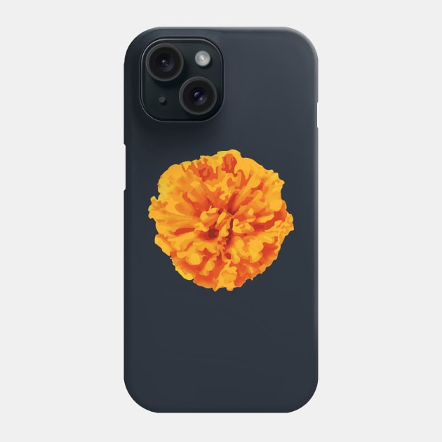 Orange Marigold Flower Abstract Nature Art Phone Case by Insightly Designs