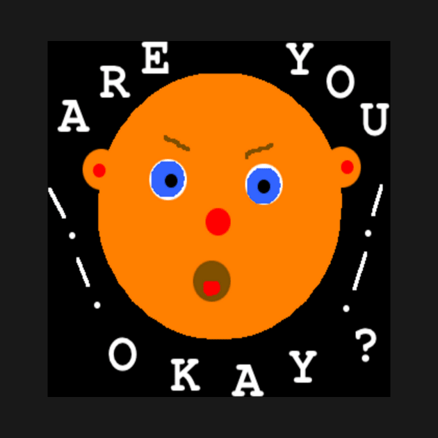 Are You Okay Emoji (Black Background) by 2triadstore