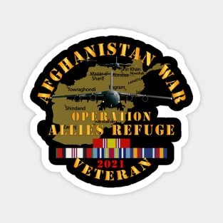 Afghanistan War   - Operation Allies Refuge - Veteran w AFGHAN SVC Magnet