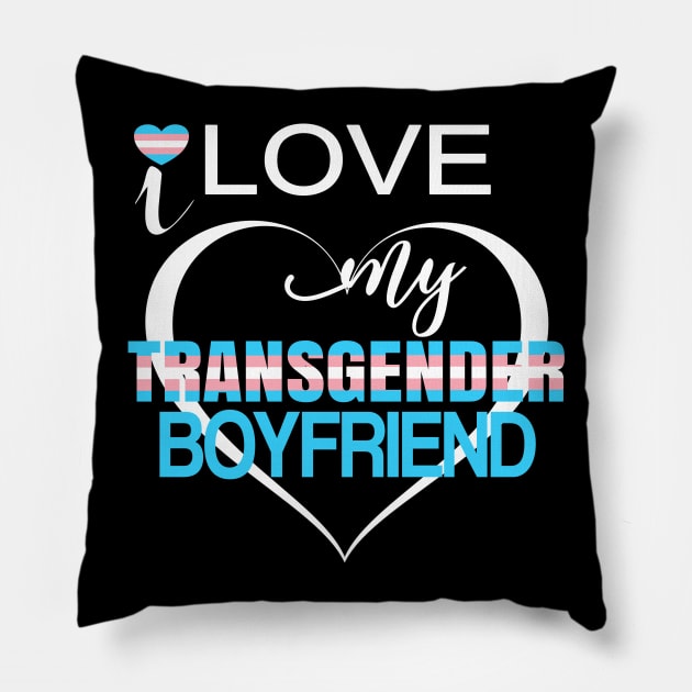 Transgender LGBTQ Pride Partner Support Love My Boyfriend Pillow by Kimmicsts