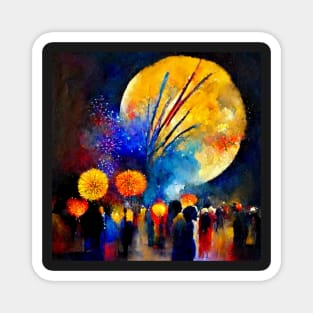 Beautiful Abstract Impressionist Firework Magnet