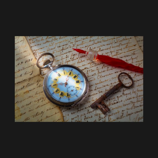 Beautiful Pocket Watch On Old Letters by photogarry