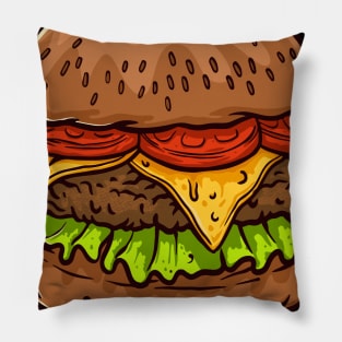 burger illustration perfect for design Pillow