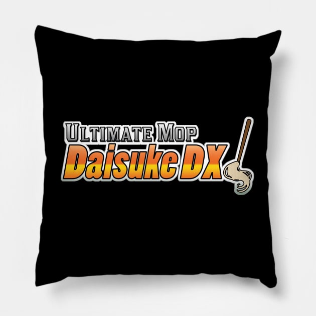 Ultimate Mop Daisuke DX logo Pillow by JadedSketch