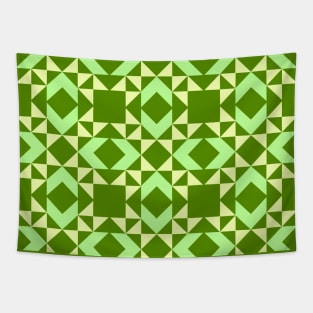 Yellow and Green Wyoming Valley Patchwork Pattern Tapestry