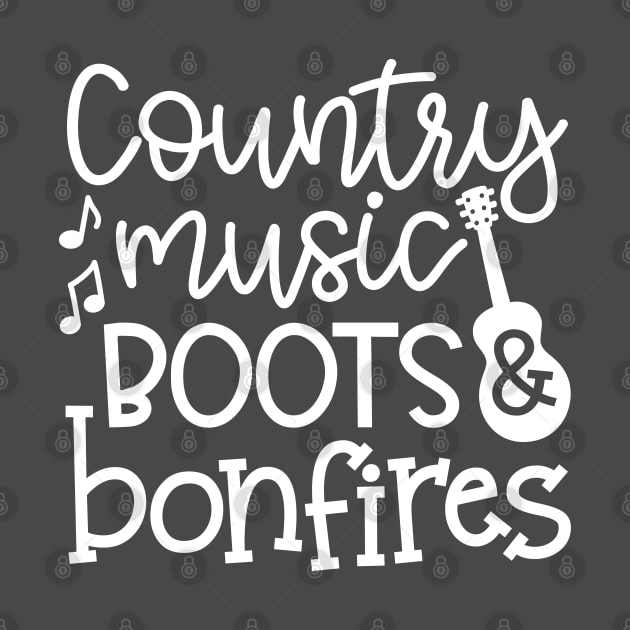 Country Music Boots and Bonfires Guitar Cute by GlimmerDesigns