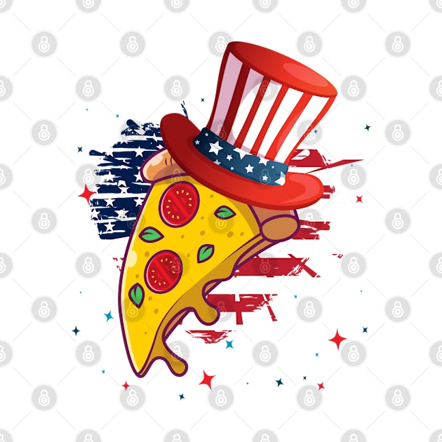 Funny 4th Of July 2021 Fourth Of July For Men's And Women's For 4th Of July Pizza Lovers by dianoo