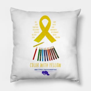 Color with Yellow - Pediatric Cancer Awareness Month Pillow