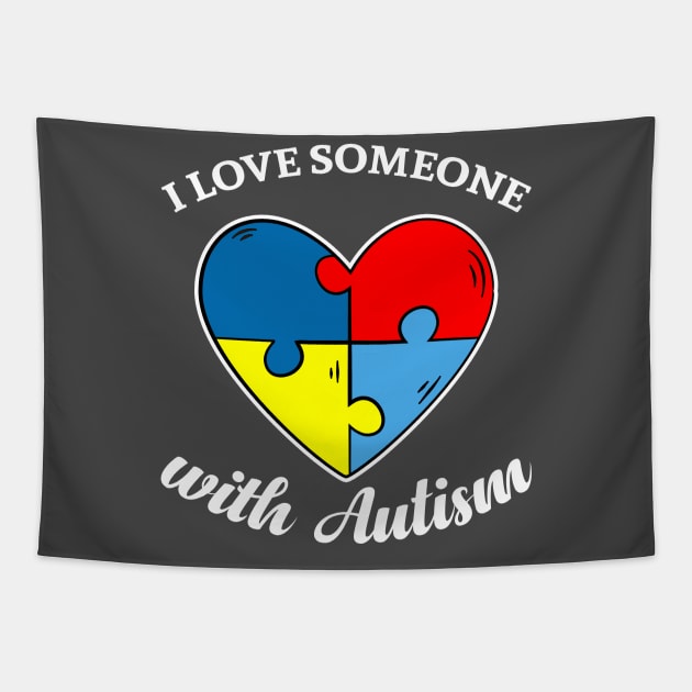 Love Someone with Autism Tapestry by Civron
