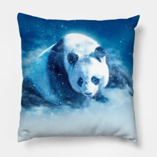 Panda Bear Animal Forest Wildlife China Bamboo Nature Asia Digital Painting Pillow