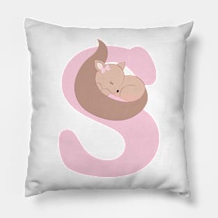 S - pink - squirrel Pillow