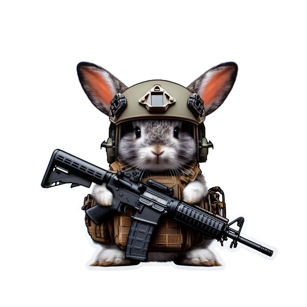 Tactical Rabbit by Rawlifegraphic