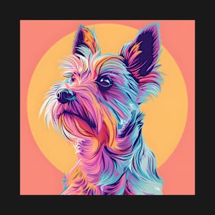 70s Silky Terrier Vibes: Pastel Pup Parade T-Shirt