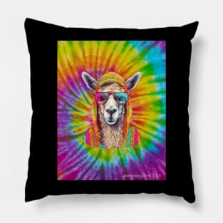 Groovy Llama Psychedelic Graphic Pillow