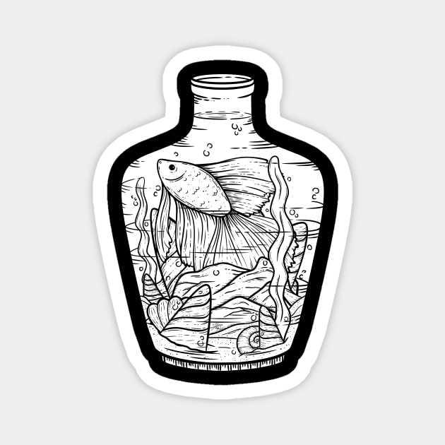 Fish in a Bottle Magnet by zarya_kiqo